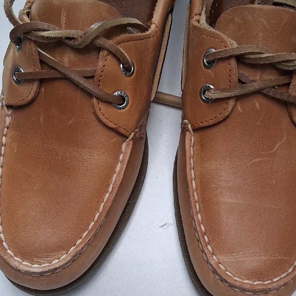 Sperry Men's Brown Leather Boat Shoes - Picture 8 of 8